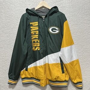 Green Bay Packers Jacket Men's Size 2XL Hooded Green NFL G-III Full Zip